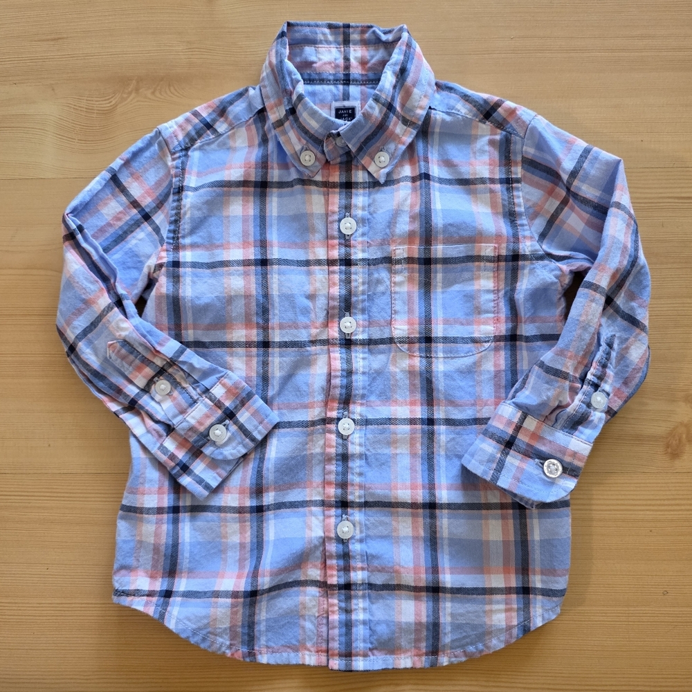 Janie And Jack Plaid Button-Up Kids Shirt
